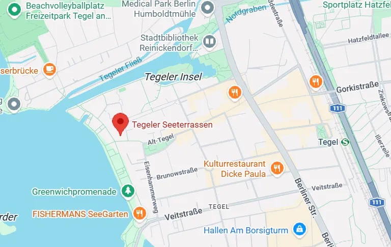 Kartenausschnitt Tegeler Seeterrassen